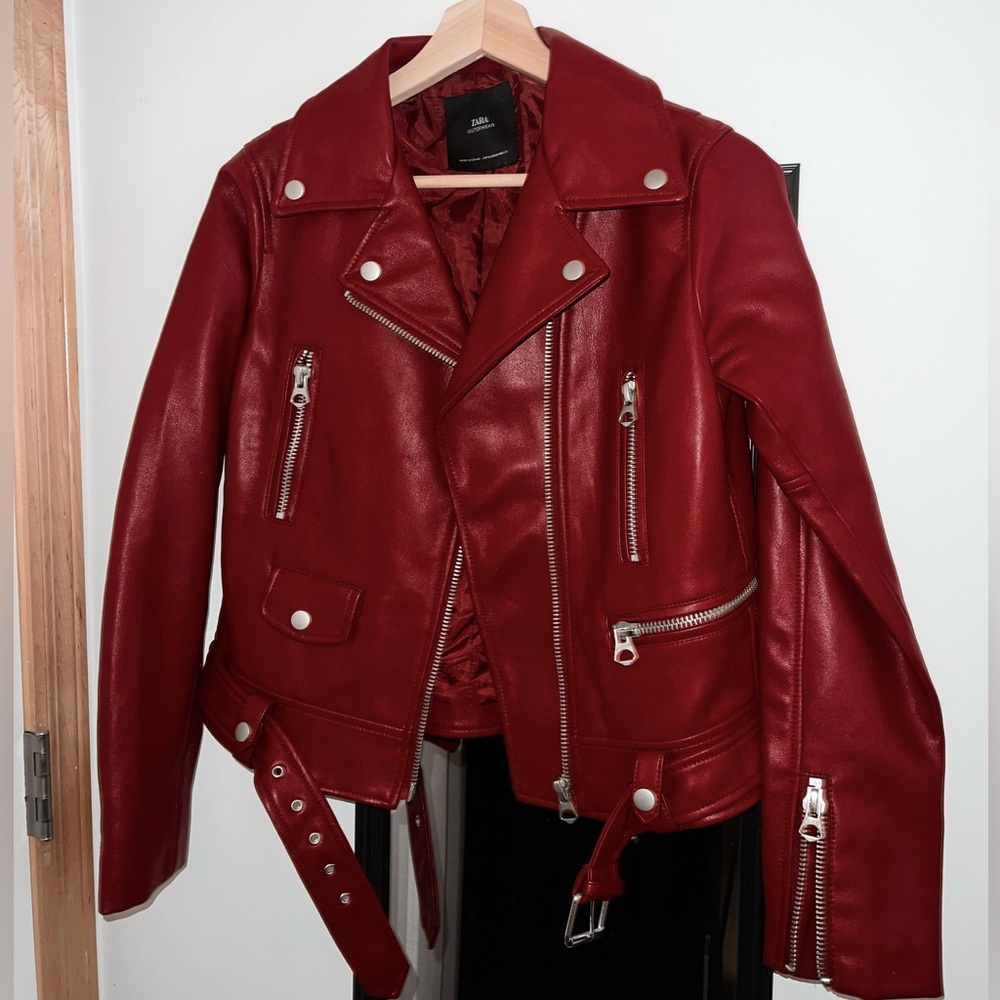 Red ZARA Leather Jacket
